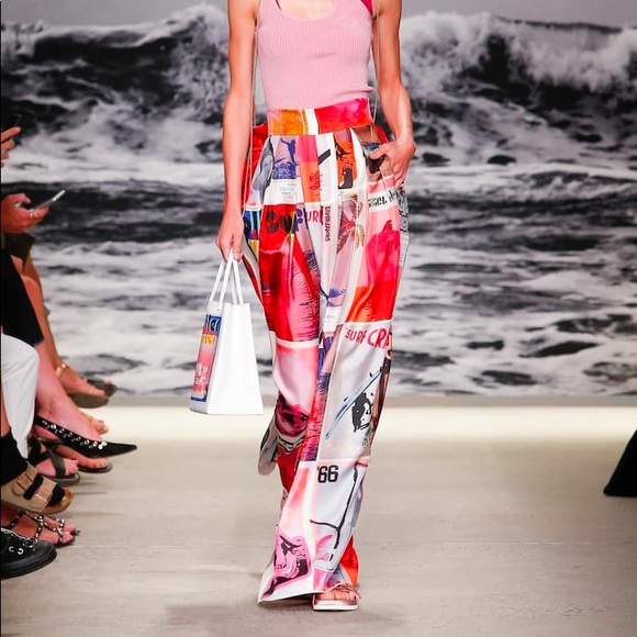 NWT ZIMMERMANN Wavelength high-rise silk pants